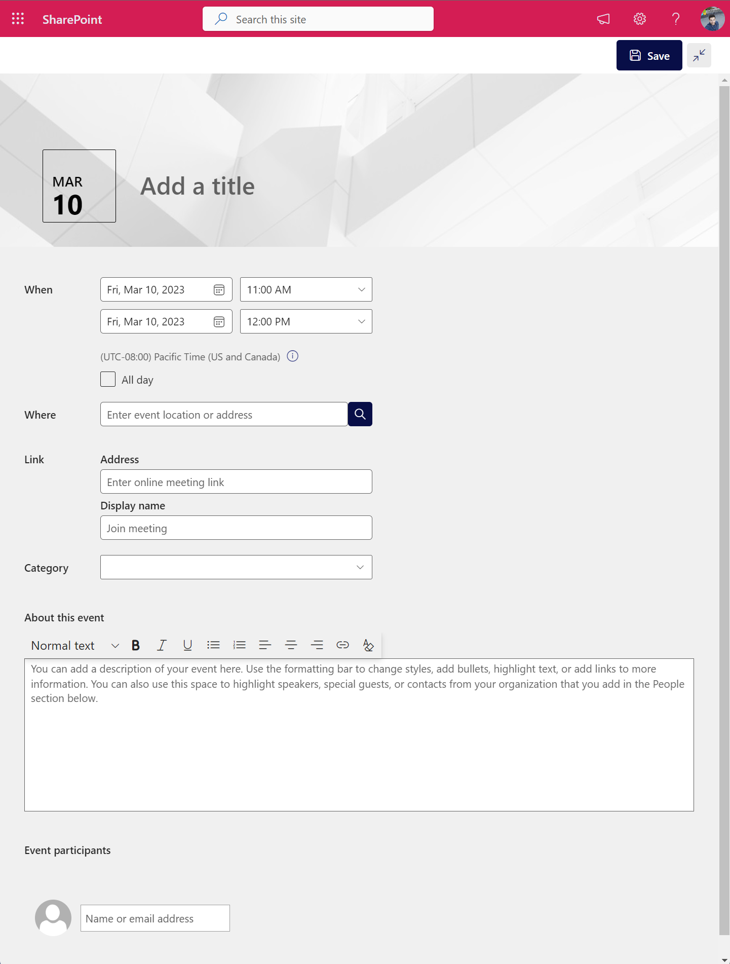 Building a SharePoint with ChatGPT and Bing Events calendar